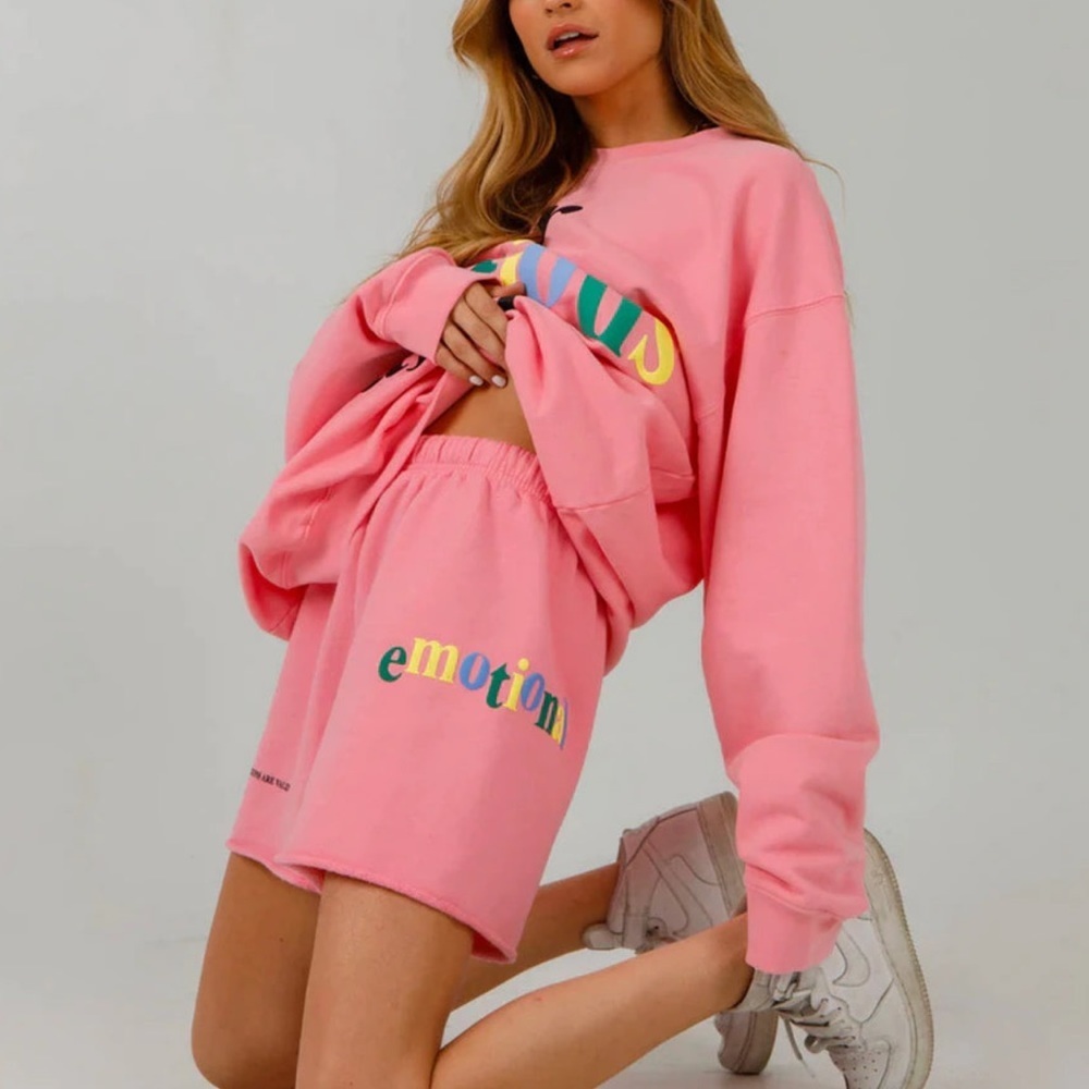 MAYFAIR Mayfair Group Pink Your Emotions Are Valid Casual Shorts